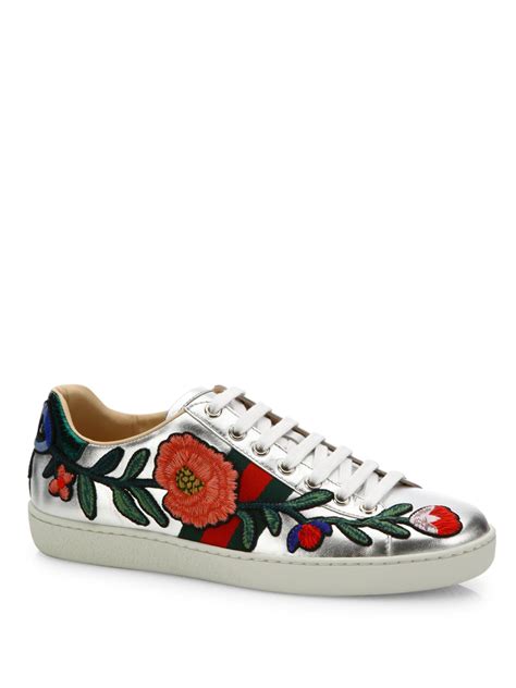 gucci floral embroidered sneaker|gucci ace embroidered sneakers.